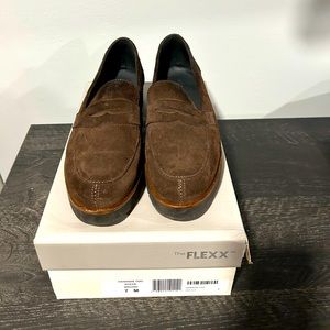 Brown suede loafer